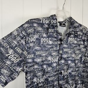 Vintage Y2k Button Up Shirt Positano Sheer Rave Clubwear 2000 Mens XL Iconic